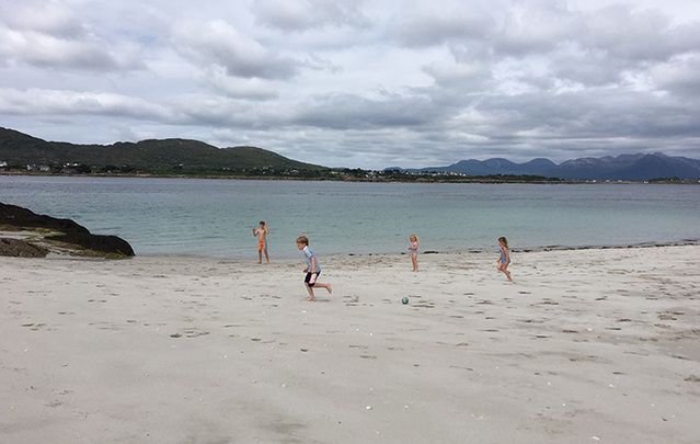 Kids playing in Inis Lacken beach