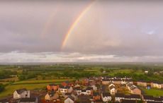 Drone gets up close with stunning rainbow above Northern Ireland