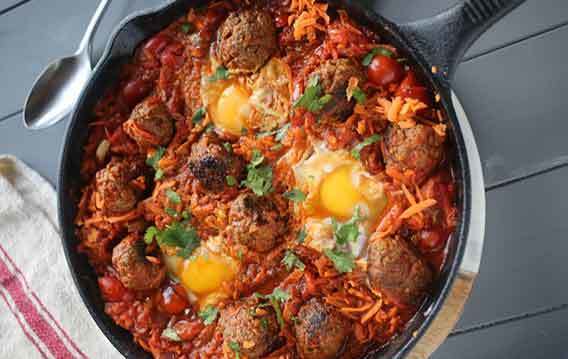 Rozanna Purcell's Beef, Chorizo & Sweet Potato Skillet.