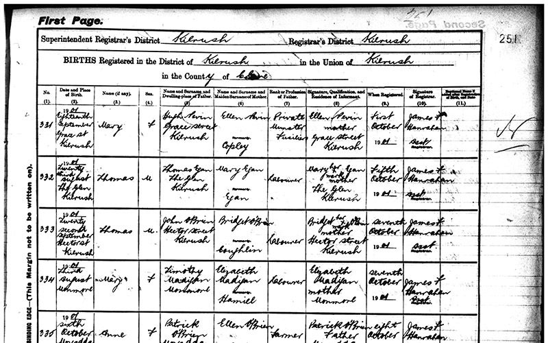 Millions of Irish birth, marriage, and death records available for free online