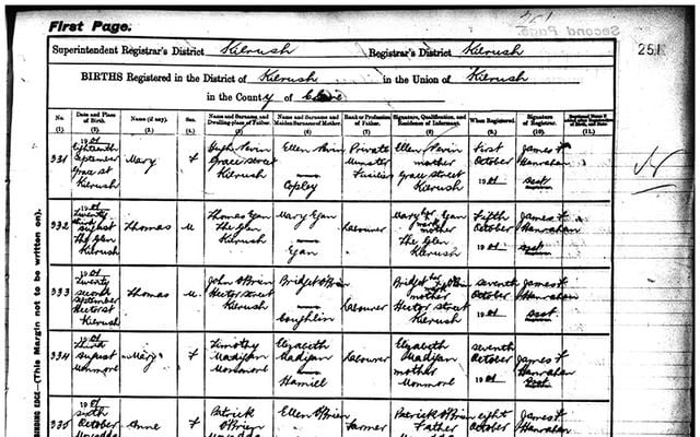 2.5 million more Irish birth, marriage and death records go online. 