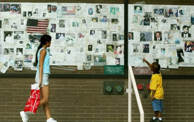 A wall of missing persons posters after 9/11.