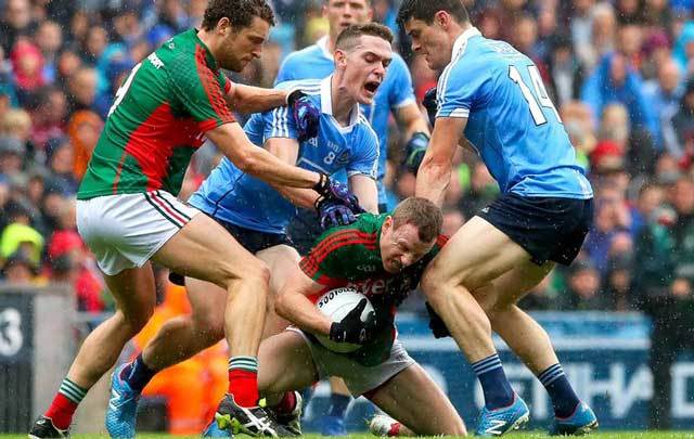 Tom Parsons and Colm Boyle with Brian Fenton and Diarmuid Connolly