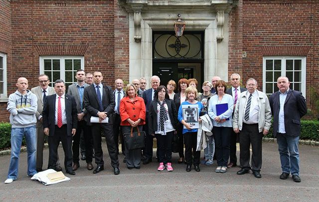 Members of the Ballymurphy Families. John Teggart is third from left.