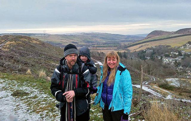 Seven-year-old Gaelic speaker Lachlan Brain and his parents Kathryn and Gregg.