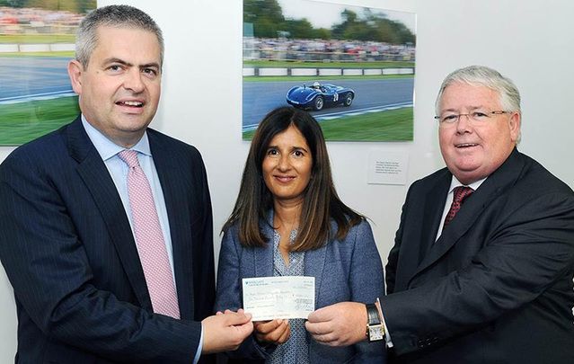 Elgin is pictured with Rosie Stolarski - Director of Fundraising and Development at the RNOH Charity and Kelly Group Chairman Tim Kelly (The London Irish Appeal is sponsored by the Kelly Group)