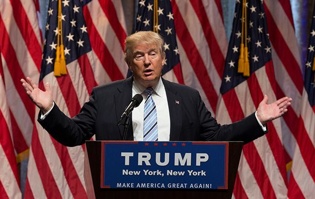Donald Trump speaking in New York in July, 2016.
