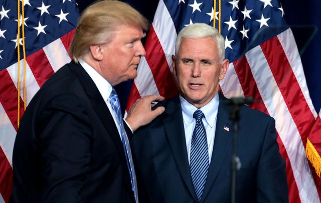 Republican Presidential candidate Donald Trump and his VP Mike Pence.