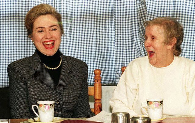 First Lady Hillary Clinton with Joyce McCartan in 1995.