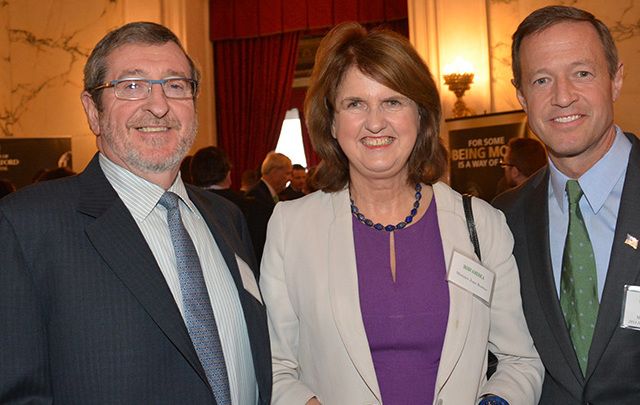 Michael Dowling, photographed with Irish politician Joan Burton and US politician Martin O'Malley at an Irish American magazine event.