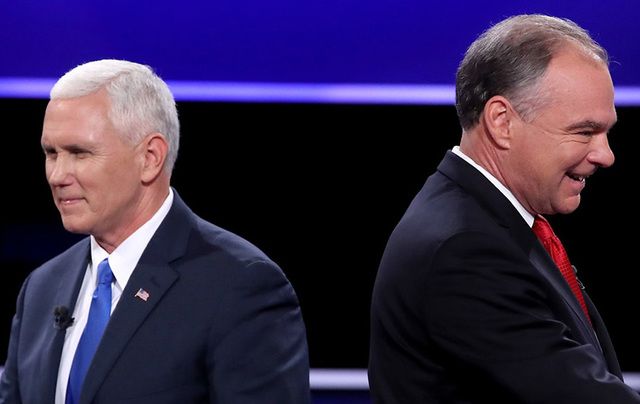Governor Mike Pence and Senator Tim Kaine at last week’s vice presidential debate.