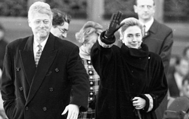Bill and Hillary Clinton in Northern Ireland, 1995.