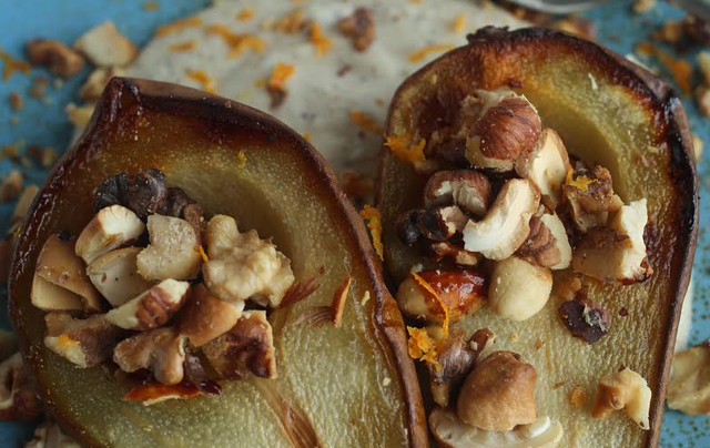Rozanna Purcell's Honey Pears with Orange and Vanilla Cashew Cream