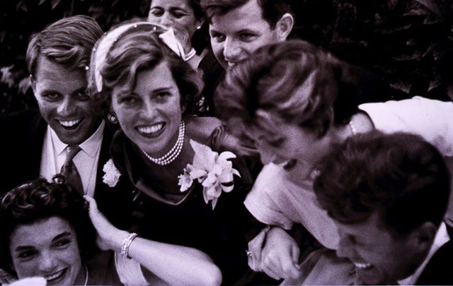 The Kennedy's and family clowning around, c 1953.