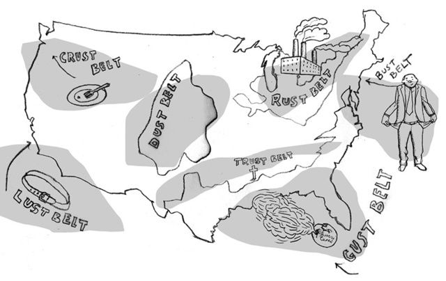 Rust, Bust, Crust, Trust...all the US belts!