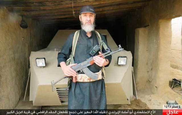 The Irish jihadist known as Khalid Kelly has reportedly died in a suicide bomb attack in Mosul.