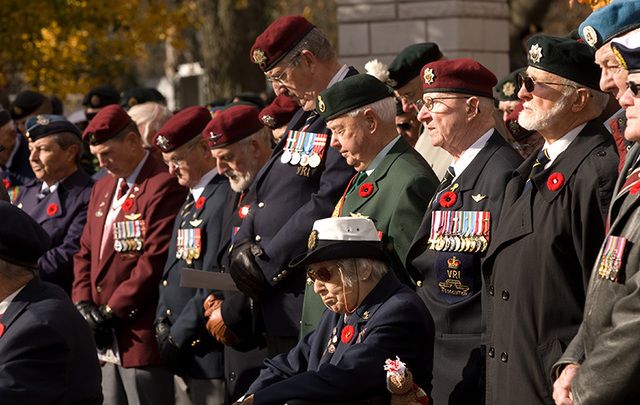 Veteran's wear the poppy while honoring their fallen brothers.