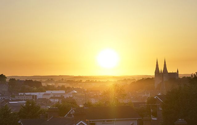 Sunrise over Armagh city.