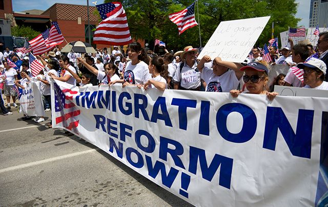 An immigration reform rally in Texas in 2010.