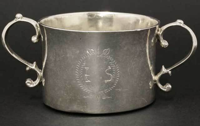 A rare Irish silver porringer dating back to the time of Oliver Cromwell.