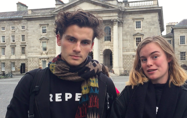 Colm Summers (left) among those on the streets of Dublin who discussed the President-elect’s victory and what it means for the future.
