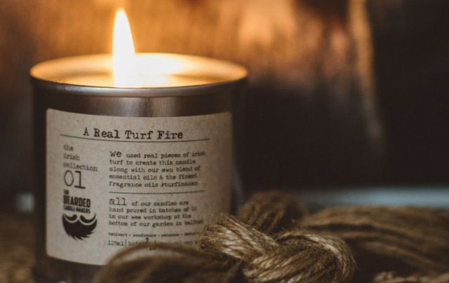 Turf fire candle.