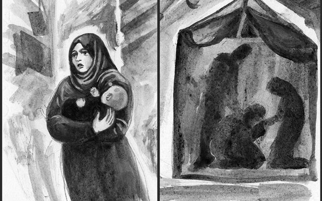 The poignant image of a mother and child seeking refuge holds more meaning at this time of year.