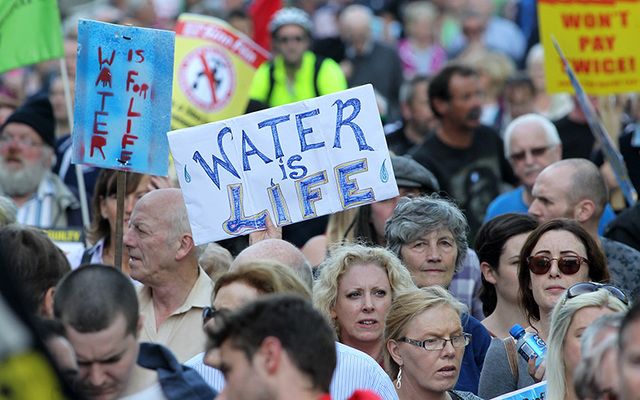 A protest against water charges took place in Dublin in September.