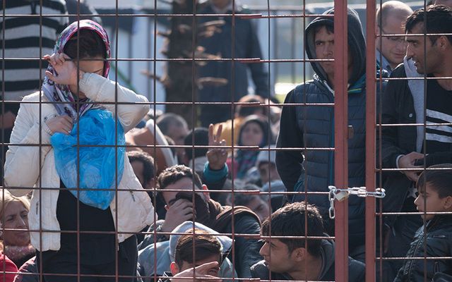 A refugee camp.