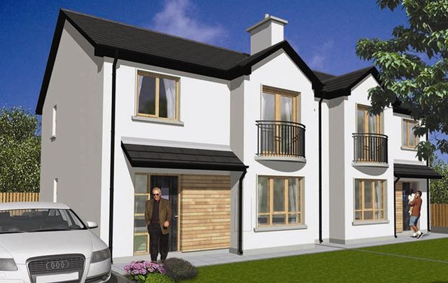 An artist's rendition of the three-bedroom semi-detached home in the Rann Mór Meadow development a few minutes walk from the center of Donegal’s biggest town, Letterkenny.