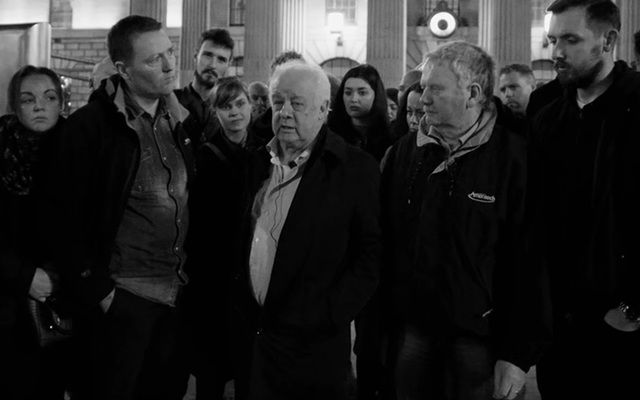 Home Sweet Home - Director Jim Sheridan (center) among Irish stars to lend their fame to Dublin revolution against rampant homelessness. Act of "civil disobedience" highlights plight of growning number of homeless in Ireland.