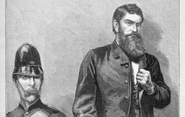 \"Ned Kelly in the Dock - A Scene from Life\" Ned Kelly in the dock during his trial. Wood engraving published in The Illustrated Australian News.
