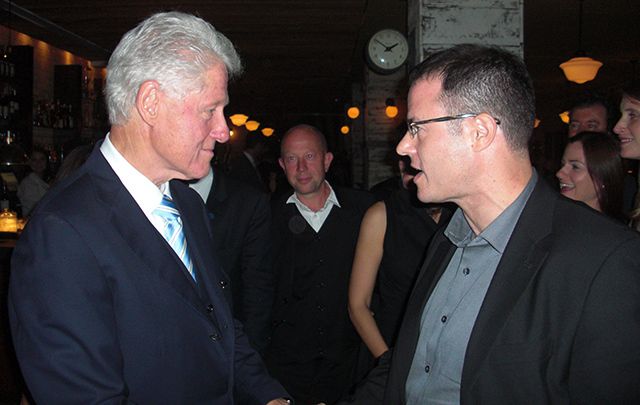 Gregory Grene of the Andrew Grene Foundation meeting with former president Bill Clinton.