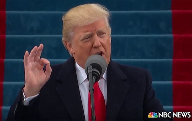 Trump’ speech was straight off the campaign trail, but extra disturbing in the use of one phrase --America First, the 1930s fascist slogan.
