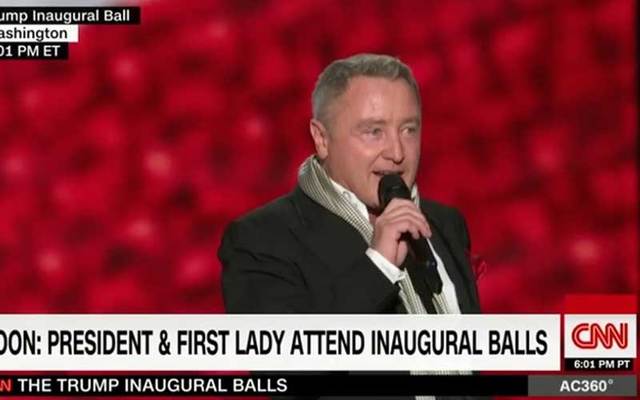 Michael Flatley introduced the dancers at the inaugural ball.