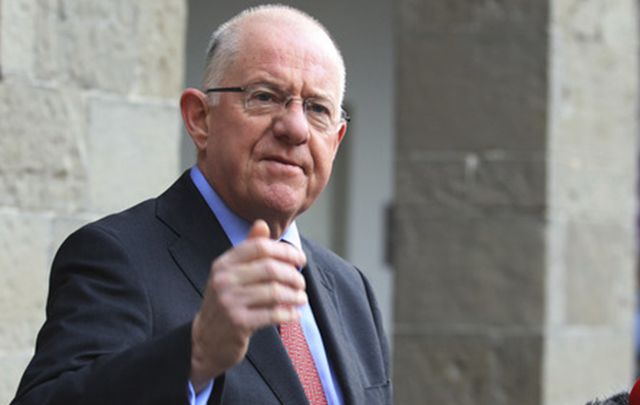 Fine Gael Minister for Foreign Affairs Charlie Flanagan speaks to the media.