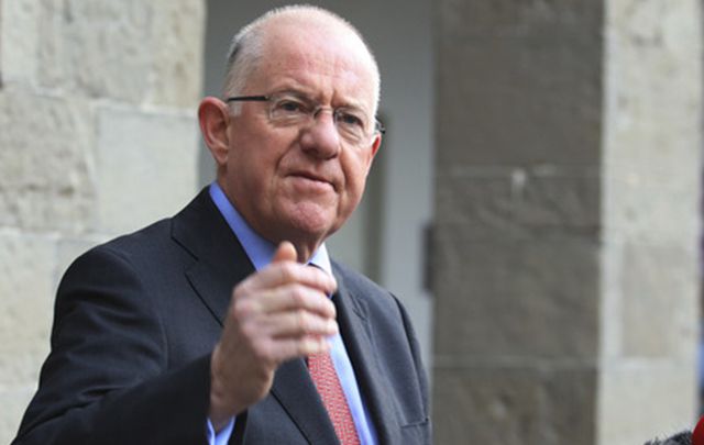 Fine Gael Minister for Foreign Affairs Charlie Flanagan speaks to the media. 