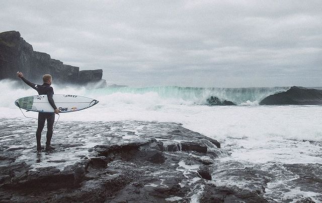 You can almost feel the surf coming off the Atlantic! A still from Mick Fanning\'s Irish Crossroads.