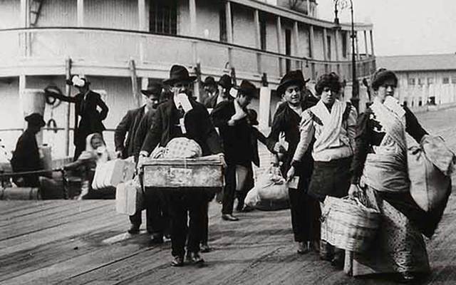 Emigrants landing at Ellis Island, New York: The 19th century Irish wouldn't have gotten through Donald Trump's “extreme vetting."