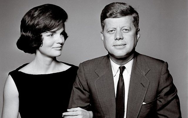 Jackie Kennedy and John F. Kennedy. 