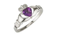 Meaning behind February's claddagh birthstone ring: amethyst
