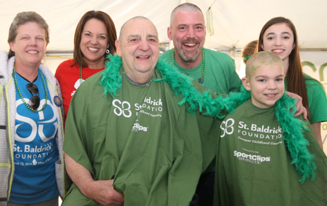 Brave folks with shaved heads! All in the aid of St. Baldrick's Cancer Foundation.