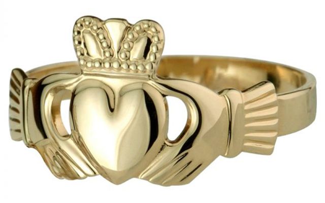 14K Heavy Gents Claddagh Ring