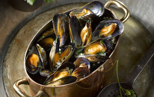 Moules marinières: Irish Food Board promote mussels as quick and easy to prepare, great value, tasty and packed with nutrients.