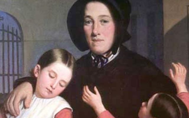 Portrait of Margaret Haughery with orphans, by J Amans.