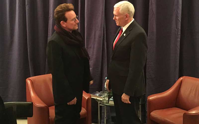 Bono hails Mike Pence’s defense of AIDS bill