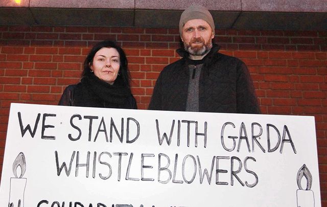 Vigils in support of whistleblower Sergeant Maurice McCabe took place across Ireland on Saturday, including this one in Finglas in Dublin. 