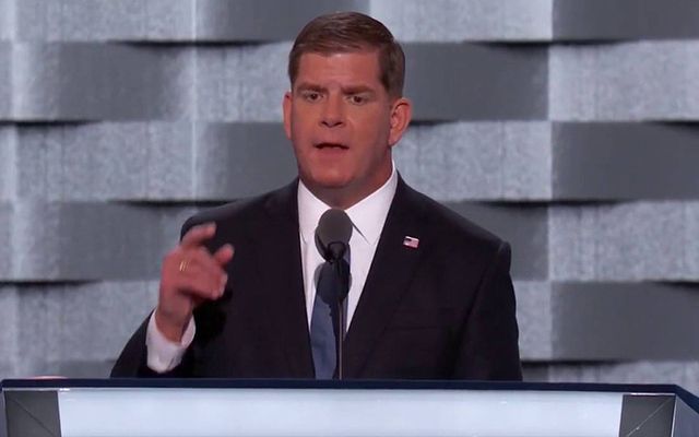 Boston Mayor Martin Walsh speaking at the Democrats National Convention in 2016.
