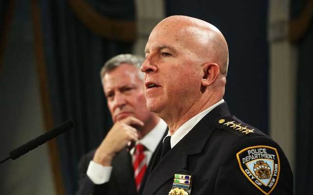 Police Commissioner James O’Neill with Mayor Bill de Blasio.