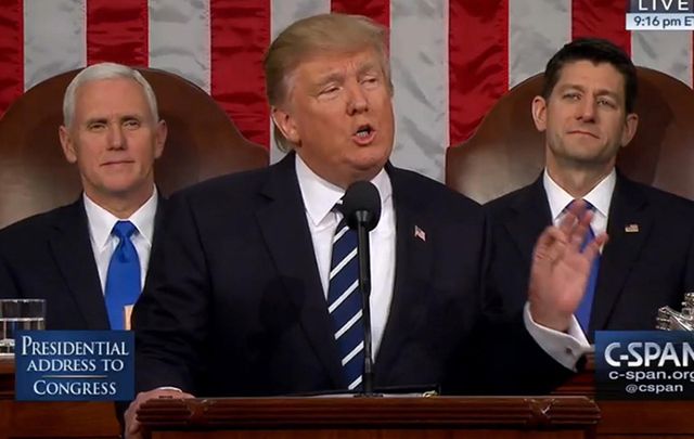 VP Mike Pence, President Donald Trump and House Speaker Paul Ryan. 